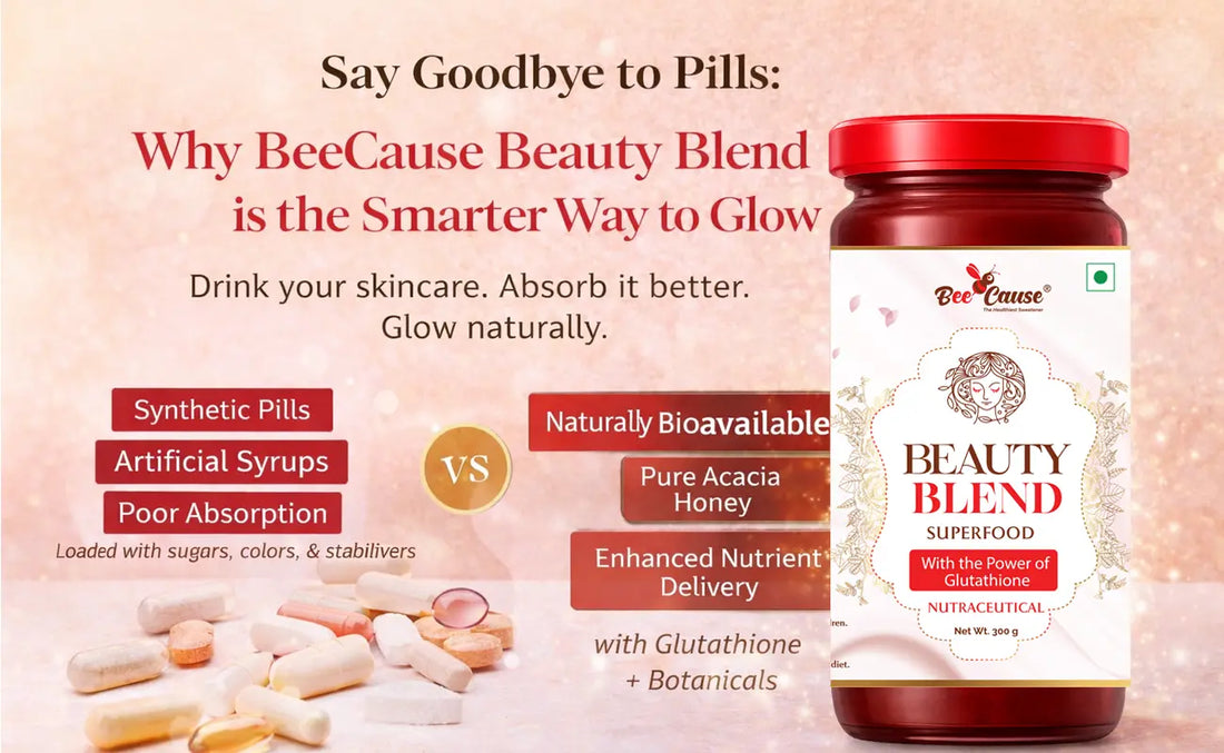 Say Goodbye to Pills. Here's Why BeeCause Beauty Blend is the Smarter Way to Glow.