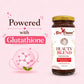 Bee Cause Beauty Blend superfood jar with glutathione on a pink background