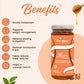 Jar of 'Bee Cause Slim Honey' with health benefits listed on a light background