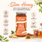 Bee Cause Slim Honey jar with health benefits on a white background