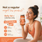 Woman holding a jar with health benefits text overlay