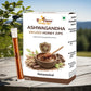 BeeCause Ashwagandha Infused Honey Zips pack shot with pure honey and Ashwagandha extract for daily wellness support