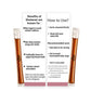 Side panel label of Shatavari honey sachet box detailing product benefits, directional use, daily dosage guidelines, and safety disclaimer instructions.