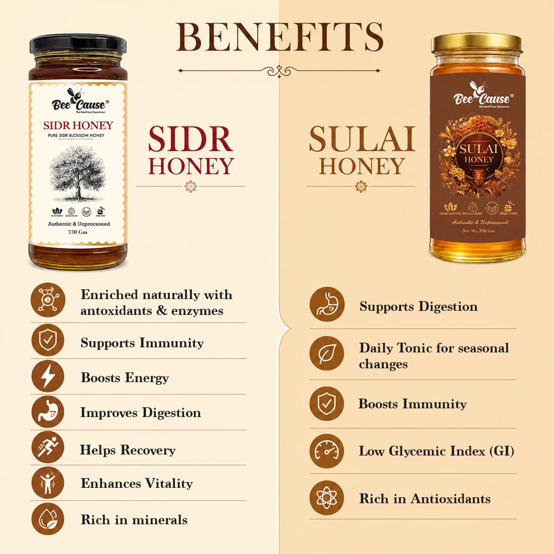benefits of sidr sulai honey both digestion, sweeteenr, immunity, recovery, vitality, low gi