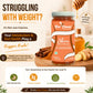 A promotional product graphic for Bee Cause Skim Blend of Honey, featuring a jar of orange-colored honey on a wooden board with cinnamon sticks and ginger, alongside a honey dipper and text overlays about metabolism and gut health.
