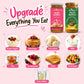 Promotional graphic for BeeCause's Rose Honey and Paan Honey, showing two jars at the top and nine food and beverage pairings below on a light pink background.