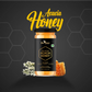 A premium product showcase featuring Bee Cause Acacia Honey with fresh honeycomb and white acacia flowers against a stylish dark background.