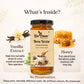 Ingredients of Bee Cause Brew Nectar, highlighting real vanilla extract and pure natural honey with no preservatives or artificial colors
