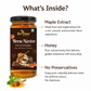 Infographic displaying the natural ingredients of Bee Cause Maple Brew Nectar, highlighting real maple extract, pure honey, and zero preservatives.