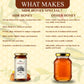 A comparison chart titled "What Makes Sidr Honey Special?" contrasting its strong, bittersweet, and earthy caramel notes against the generic floral taste of other honeys.