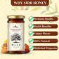 An infographic titled "Why Sidr Honey" listing five key reasons to choose it: Premium Quality, Health Benefits, Unique Flavor, 100% Natural, and Medicinal Properties.