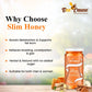 An educational graphic titled "Why Choose Slim Honey" listing benefits: boosts metabolism and fat burn, relieves bloating and gas, is herbal and natural, and is suitable for both men and women.