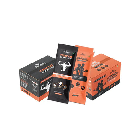 BeeCause Ultimate Sports Pack featuring performance booster sachets and boxes designed for fitness and strength support.