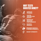 An infographic showing a weightlifter mid-press, listing benefits such as improved stamina, faster absorption, athletic performance, and muscle strength.