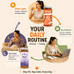 An infographic-style daily routine poster featuring two women in lifestyle scenes with Dr. Viman's sleep supplements, one labeled 'Start Light' in the morning and one labeled 'End Calm' at night, alongside text for 'Stay Productive' and 'Your Daily Routine'.