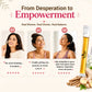 Five-star customer reviews for Her Harmony Honey Zips showing real women sharing success stories about reduced bloating, regular period cycles, less irritability, and improved digestion.