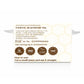 The side manufacturing information panel of the BeeCause Comb Honey packaging. It lists the manufacturer as Eternal Healthcare Inc., along with their address, customer care details, email, website, and FSSAI License Number. Quality assurance icons for No Added Preservatives, ISO Certified, Not Tested on Animals, and GMP Certified are shown above the text "How to use: Cut a small piece and eat it straight.