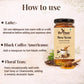 Instructions on how to use Bee Cause Brew Nectar, detailing serving suggestions for lattes, black coffee, and floral teas like Earl Grey or Chamomile