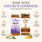 Two jars of Bee Cause honey and wellness blends on a cream background with marketing text and ingredient illustrations. The left jar is labeled 'RELAX' and the right jar is labeled 'GINGER CURCUMIN HONEY'.
