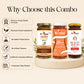 Three jars of Bee Cause honey products displayed on a pedestal with marketing text and feature callouts on a beige background. The products include Honey Comb Min Honey, Skim Honey, and Beauty Blend Superfood.