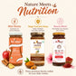 Three Bee Cause honey products displayed on a light beige background with promotional text: Slim Honey, Ginger Curcumin Honey, and Beauty Blend. Each jar is shown with decorative ingredients including an apple, cinnamon, turmeric, and red powder.