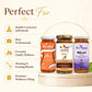 Three jars of Bee Cause wellness honey products displayed on a wooden stand with promotional text on the left. The products include Skin Honey, Ginger & Curcumin  Honey, and Relax Breathe Honey.