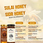 Comparison chart of Sulai Honey and Sidr Honey with product images and text details.